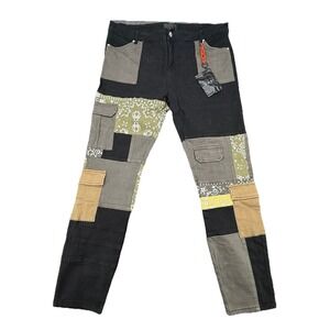 THRT‎ Ranger Men's Jeans Patchwork Cargo Multicolor Straight Leg 44x34